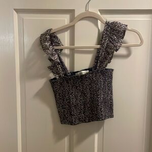 Pants store blue floral crop top size small